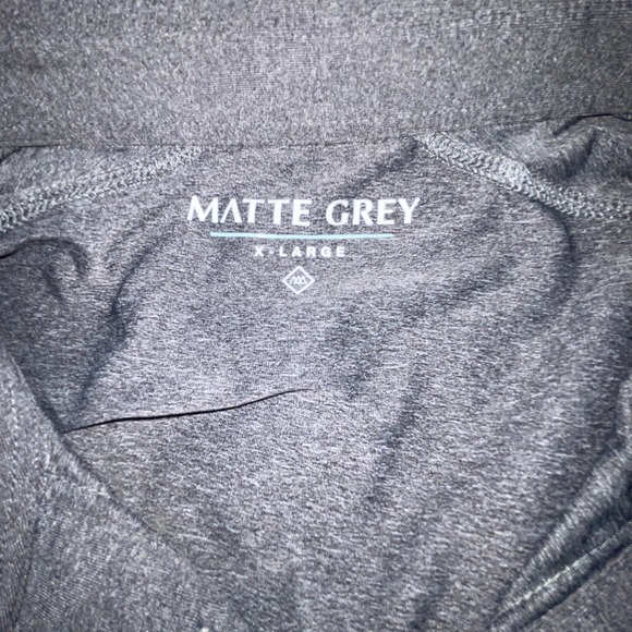 MATTE GREY Men's Charcoal Heather Short Sleeve Polo Shirt X-L Performance Golf - Picture 4 of 5